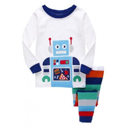 Robot Children Pajamas Suit Boys Pijama Sleepwear Baby Boy Clothing Bottom T-Shirts Kids Pyjamas Home Sport Suit Clothes