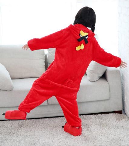 Cartoon warm one-piece pajamas bird cute pattern girls family party clothes kindergarten special clothes Velvet animal pajamas 95-145cm