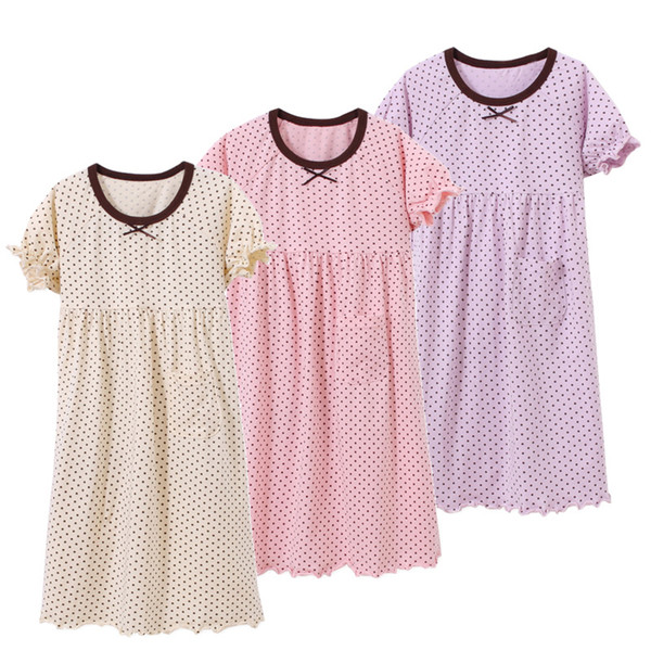 3-14Y Children Girl Nightgown Sleepwear Cotton Sleeping Dress Kids Leisure Wear