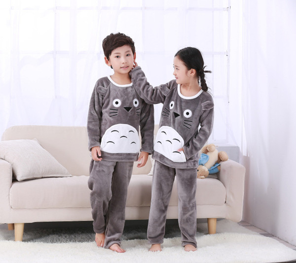 Thickening girls Flannel Pajamas Set New Arrival Baby Boys Warm nightwear Winter Cartoon Kids Pyjamas Children Sleepwear HMN1