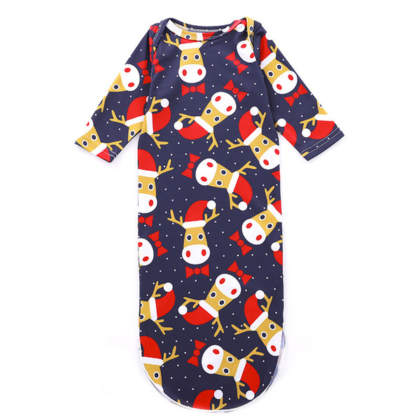 Floral Pig Newborn Baby Sleeping Bag Christmas Elk Bow Dot Santa Printed Designer Nightgowns Tie Knotted Winter Pajama 0-3M