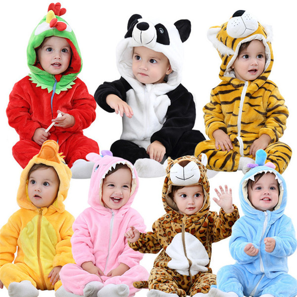 11 colors Boys and girls animal shapes Pajamas Comfortable cute Flannel Pajamas Newborn baby pajamas IA596