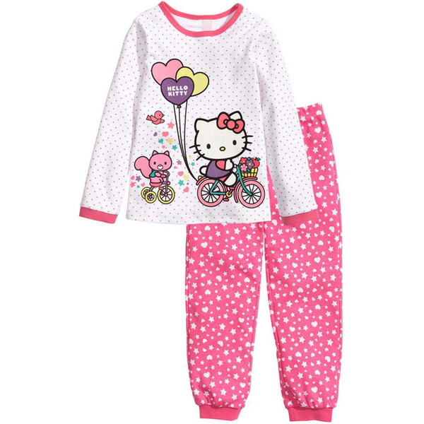 Sleeping suits Children pajamas cotton clothing sets cartoon Girls Cartoon kids underwear set Autumn Winter indoor clothing