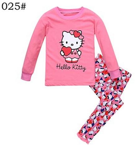 Girls Clothes Clothing Set Sets Kitty Pink hoody shirt pants 2 pcs Autumn winter long sleeve tops Size for 2 3 4 5 6 7 years