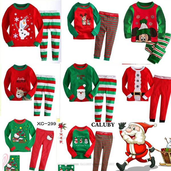 2016 Autumn outfit children's home dress Cotton Baby Christmas pajamas children's long sleeve children's clothing A092719