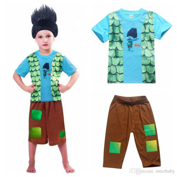 Baby Trolls Pajamas Kids Summer Suits Kids Short Sleeve T Shirts Shorts Chidlren Printed Shirts Pants Sleepwear Nightsuit Baby Clothing H805