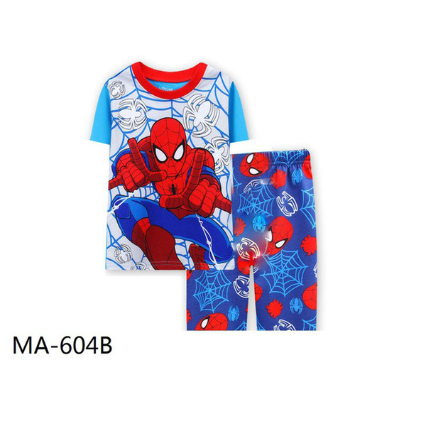 Wholesale Boys Super Hero Pajamas Sets 2019 Kids Cartoon Pajamas Children Summer Pyjamas Sets For 2-7Y MA-604B