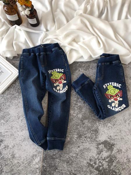 New Girls jeans Autumn Spring Baby cartoon figure Pants Kids Clothes Cotton Casual Children Trousers Denim