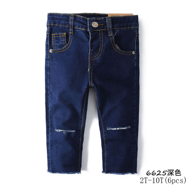 New autumn and winter jeans for boys and girls wear their knees in two colors(6pcs/lot)