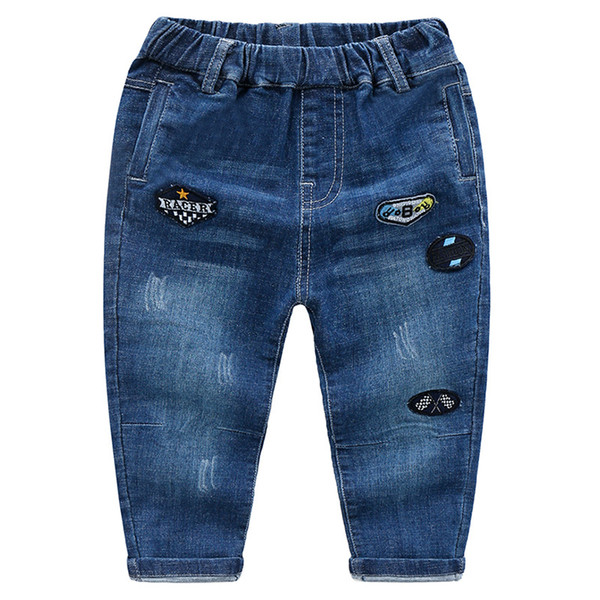 New autumn foreign trade original single brand children's clothing boy cartoon embroidery auto jeans pants pants(5pcs/lot)