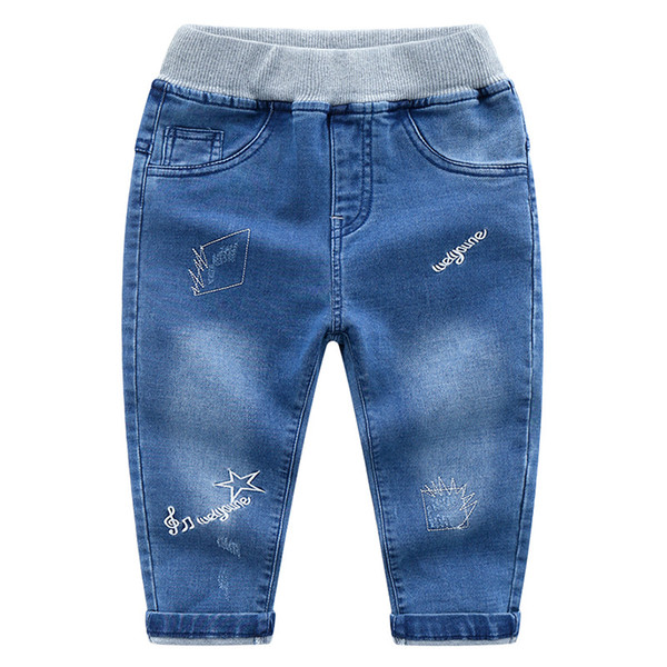 New autumn boutique children's wear boy's embroidered letters cowboy trousers long trousers single trousers(6pcs/lot)