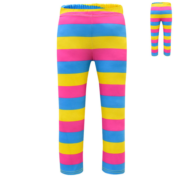 New kids pants beautiful Nancy cos girl rainbow striped leggings