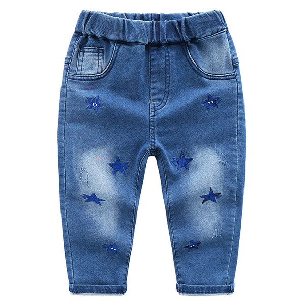 Autumn European and American boutique children's clothing boy embroidery five star cowboy trousers(6pcs/lot)