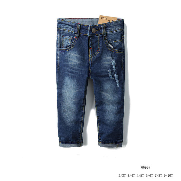 New style simple wind kids wash jeans pants(6pcs/lot)