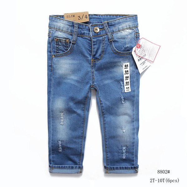 New children's autumn winter jeans simple foundation denim trousers(6pcs/lot)