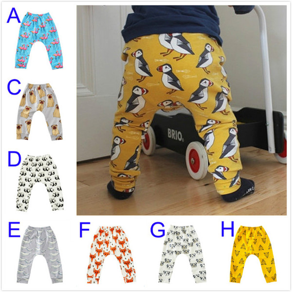 Baby Harem Pants Autumn 2017 Fashion Cartoon Animal Boy Girl Trousers Panda Dog Fox Dolphin Tiger Penguin Kids Clothes Outfits 12M-3T