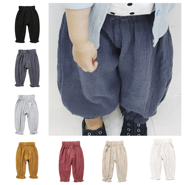 Baby Boys Girls Harem Pants Casual Linen Summer Kids Children Long Lantern Trousers