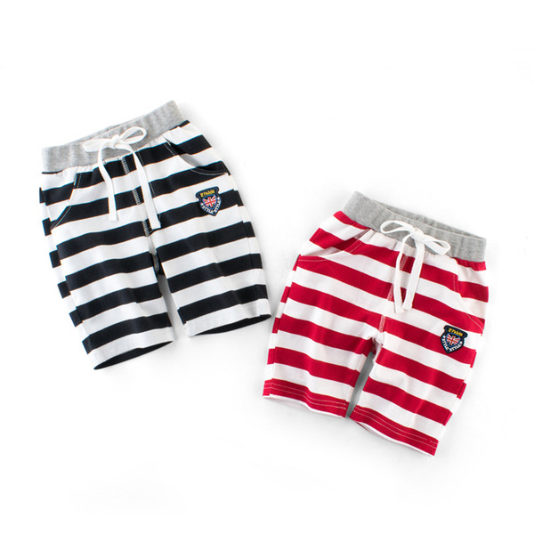 2018 Summer Casual Striped Children Boy Shorts Cotton Elastic Waist kids shorts fashions Toddler Knee Length Shorts Baby Boys Clothes 2-9T