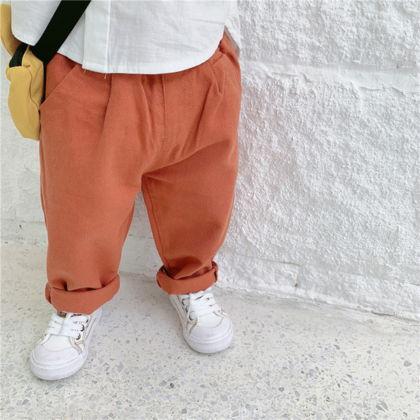 2019 Spring New Children's Clothing Korean Literary Wind Boy Casual Trousers Middle and Small Children's Loose Cotton Casual Pants