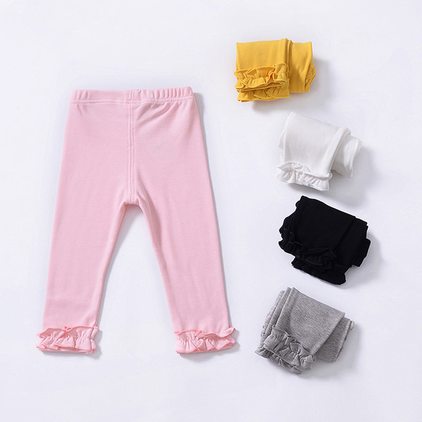 Plain Color Baby Legging Pants Hottest Sales Baby Girl Cotton Leggings Full Length 5 Color Fashion Designer Toddler Girl Leggings 18072602