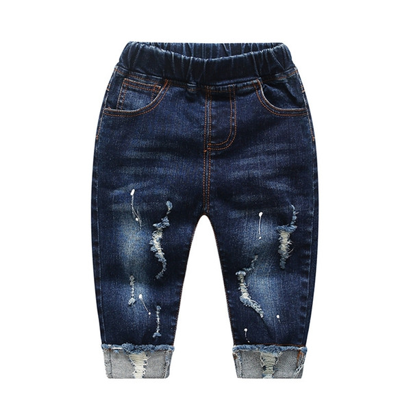 Baby Pants Boys Girls Jeans Spring Autumn Thicken Stretchy Denim Trousers Children Clothes Toddler Clothing Babe Jeans Pants 345 J190517