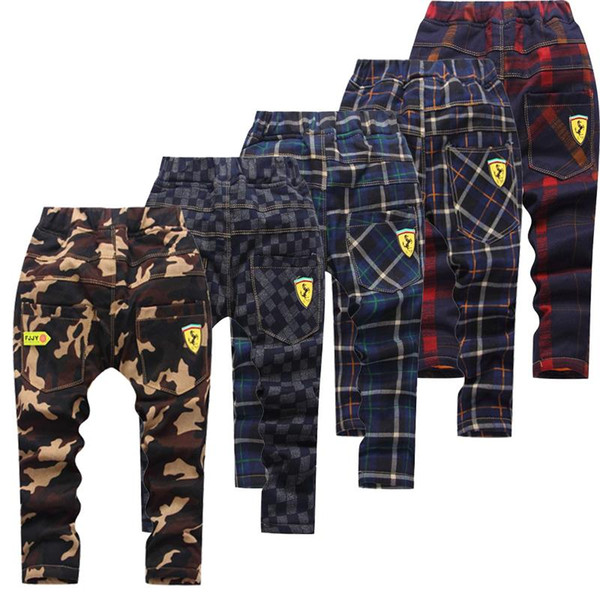 Famli Teenage Boy Clothing Kids Camouflage Trousers Kids Pants Boys Trousers Camo Pants Boys Plaid Size 4 6 8 10 12 14