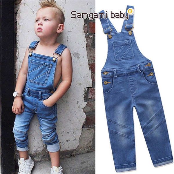 Baby Boys Girls Overalls Jeans Suspender Trousers Boy Girl Trousers with Braces Fashion Cowboy Bib Pants Blue Black Pants Kids Boys Clothes