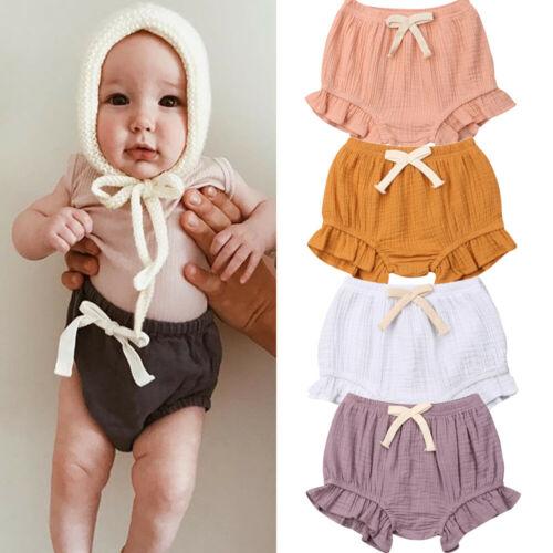 Baby Girl Cotton Bowknot Elastic Waist PP Pants Bloomers Shorts Nappy Cove