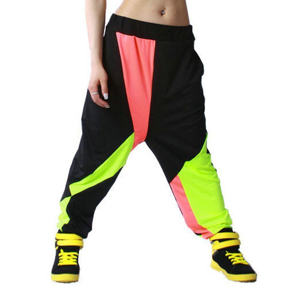 Kids Adult Brand Spring Summer Sweatpants Costumes wear thin Colorful patchwork Panelled jazz trousers harem Hip Hop Dance Pants