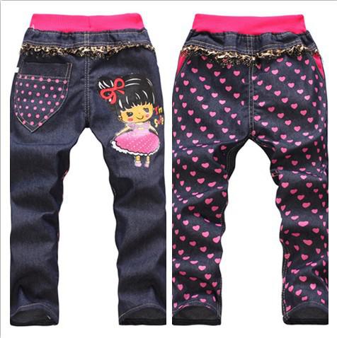 Wholesale-wholesale 2015 spring autumn new produce fashion children's clothing baby bear jeans cartoon boy girl jeans 4pcs/lot