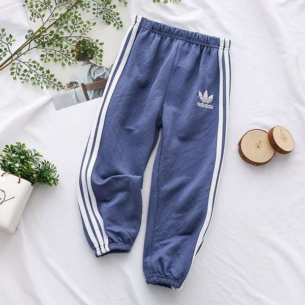 Kids Designer Trousers 2019 New Fashion Solid Color Sweatpants Casual Print Trousers Cute Striped Sportwear Luxury Girls Boys Clothes