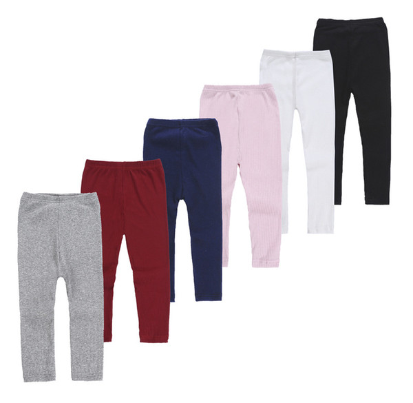 Children's Pants Spring and Autumn New Girl's Candy Color Knitting Elastic Pants Solid Color Soft Versatile Leggings