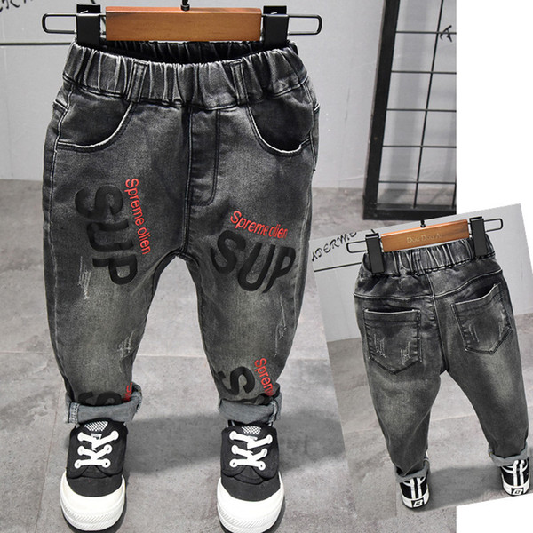 New Fashion Letter Printed Kids Jeans Spring Autumn Children's Clothing Boys Baby Jeans Children Trousers Pants