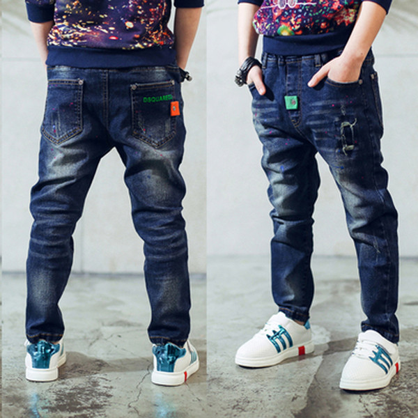 high-quality newset spring/autumn children's clothes solid denim thin baby boys jeans for big size kids boys causal jeans