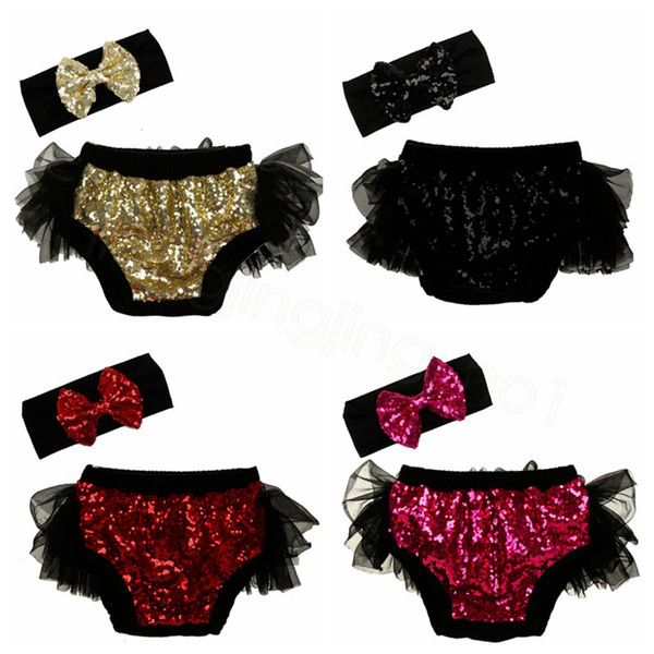 17styles Baby Sequins Shorts Pants Casual Pants Infant Glitter Bling Dance hot pants Princess Kids Shorts with headband 2pcs/set FFA3692-1