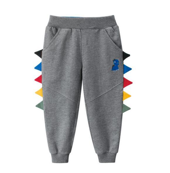 NEW Boy Casual clothing pants Spring Fall Solid Color Dinosaur Design pants kids spring fall Clothing