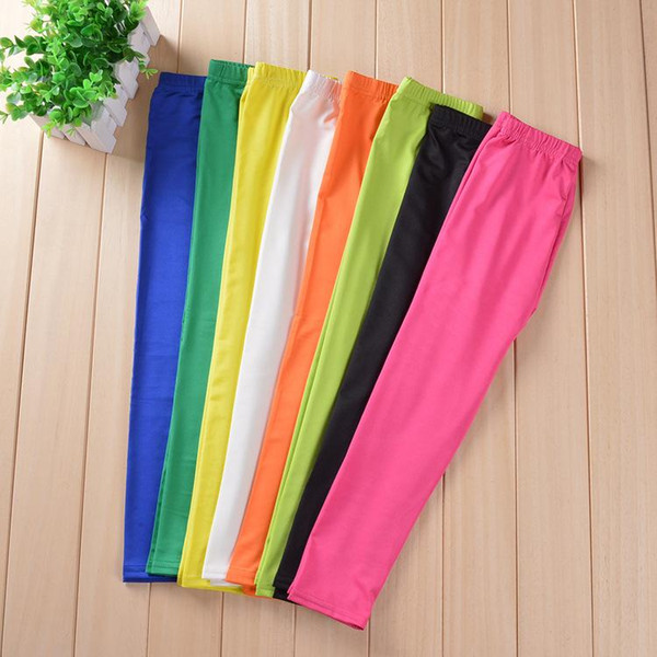 2019 Autumn Girls Leggings Candy Color Kids Pants Children Trousers Girls Bottoming Pants Clothes