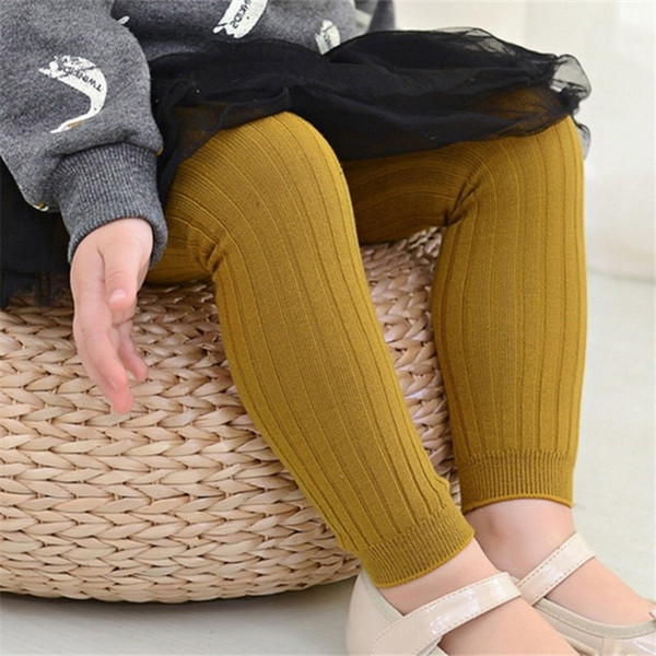 Baby Designer Tights Pantyhose Solid Striped Double Needle Candy Color Socks Cotton Jacquard Baby Leggings Breathable 40