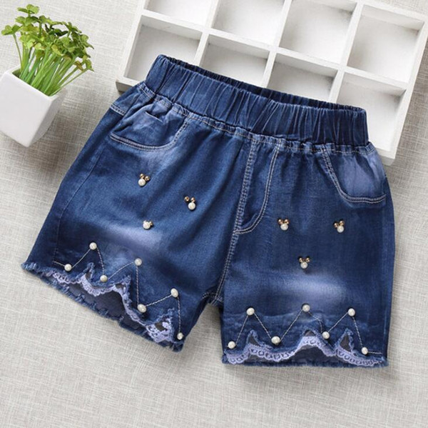 ins hot sale new design baby girl summer denim short kids boutique princess shorts