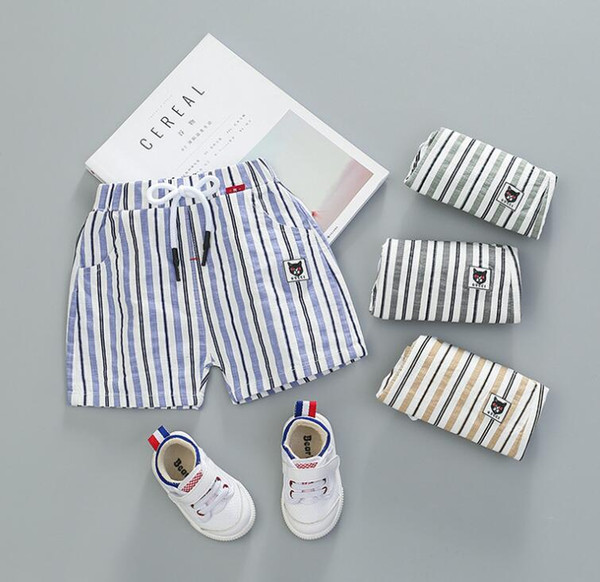 ins hot sale new design baby summer drawstring shorts children boutique striped shorts