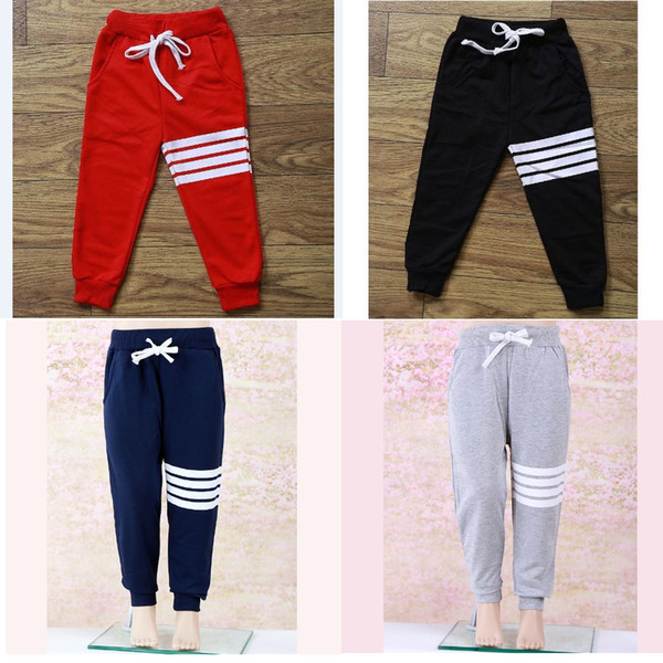 2018 Casual Boys Pants Children Harem Pant Striped Baby Boy Trouser Clothes 4-Colors Cotton Kids Sport Trousers 2-7 Year 24PCS/LOT