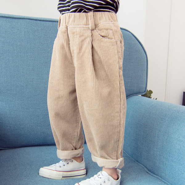 Baby Girls Corduroy Loose Pants Korean style Casual Pants infant kids solid color fashion Cotton pants children Autumn clothes