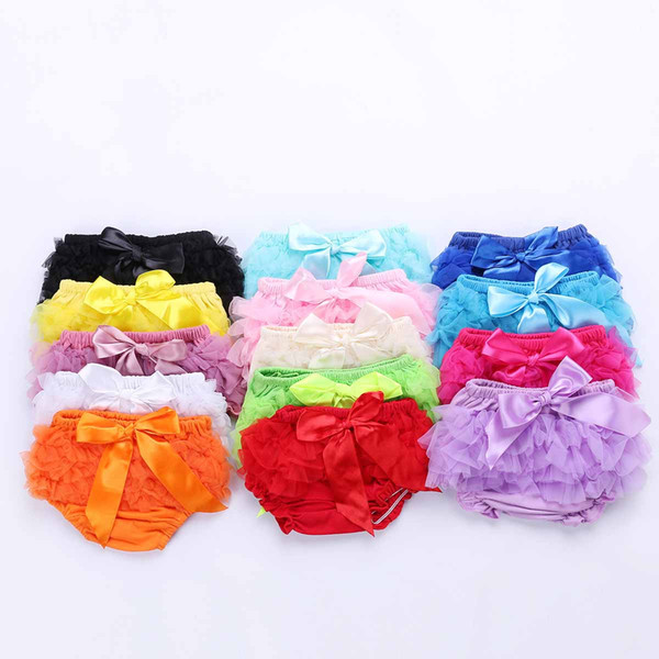 Lovely Baby Ruffles Chiffon Bloomer Tutu Infant Toddler Cotton Silk Bow Skirt Shorts Kids Layers Skirt Diaper Cover Underwear PP Shorts