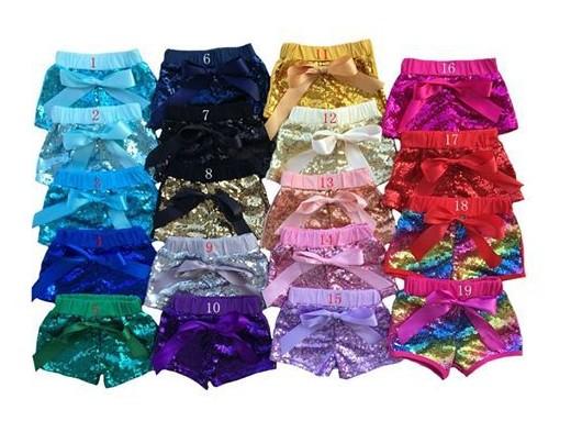 Baby Girls Sequins Shorts Pants Casual Pants Fashion Infant Glitter Bling Dance Boutique Bow Princess Shorts Kids Clothes 14 color KTS05