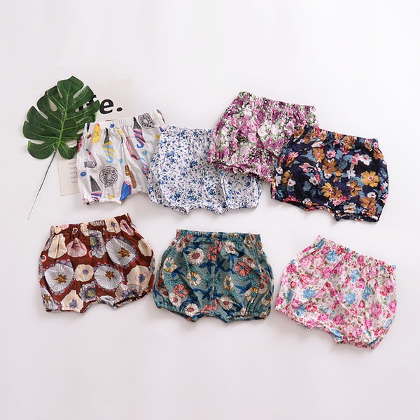 14 Color INS Baby Shorts Summer Fashion Floral Flower Printed Girls Shorts Toddler Infant Bread PP Pants Children Kids Shorts Clothing