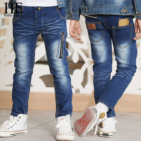 HE Hello Enjoy Kids Jeans For Boys Pants Zipper Skinny Jeans Spring Autumn Designer High Quality Clothes For Children Trousers Y18103008