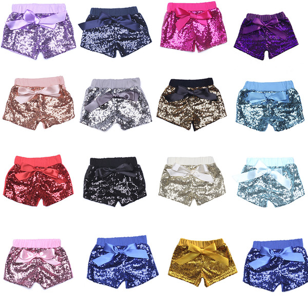 2018 kids shorts for girls sequins bow shorts toddler sequin shorts pants 15 colors C1853