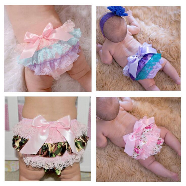 Baby Soft full Lace Ruffle Shorts Summer Toddler Rainbow Blue Pants Newborn Diaper Cover Baby Bloomer Pants Girls Shorts With Bow YL193