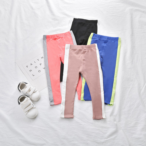 Children Clothes Toddler Baby Girls Leggings Slim Trousers Girl Pants Spring Autumn Kids Boys Pants Patchwork Colors Wholesale