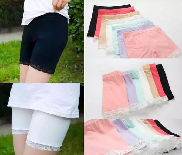 girls cotton short leggings summer fashion lace short leggings for girls lace safety pants shorts baby girl short tights A001